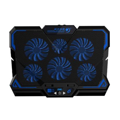 China 2 PORTS USB PORTS +speed Controller Silent Version Adjustable Cooling Pad Cooling Pad Six Fan Notebook LED Laptop Cooling Cooler Cooling Pad for sale