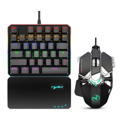 China For gaming gaming keyboard mouse set mechanical gaming mouse RGB one handed keyboard mouse for pubg plus programming keyboard for sale