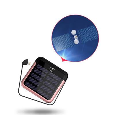 China Line 3 in1 Energy Saving Mini Solar Energy Power Bank Slim Built-in LED Display Fast Power Bank Support Charging For Iphone Android for sale