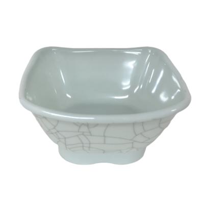 China Sustainable Traditional Chinese Retro Style Square Ice Slot Model Anti Fall Melamine Bowl for sale