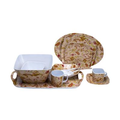 China Sustainable China Ukraine Melamine 16pcs Arabic Western 100% Dinnerware Sets Manufacturers OEM Sustainable Houseware Latest for sale