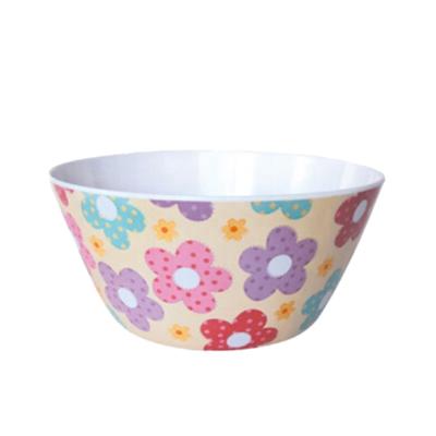 China Viable high quality custom printing salad bowl of flowers melamine decal for sale