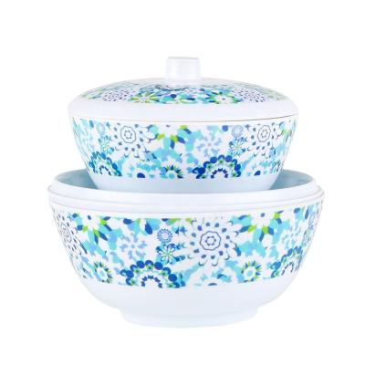 China Factory Direct Sales Sustainable Melamine Plastic Mixing Bowls Set With Lid for sale