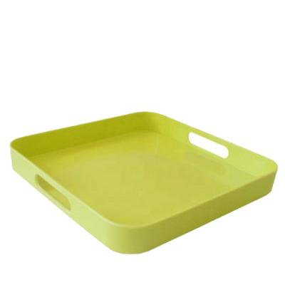 China Disposable Candy Green Serving Tray Ceramic Rectangle Melamine Plate for sale