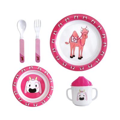 China Fashionable High Quality Bamboo Fiber Kids Tableware Dinnerware Set for sale