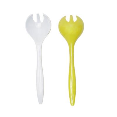 China OEM printing melamine fork custom kitchen tableware wholesale plastic spoon sustainable eco-friendly fork and spoon fruit fork for sale