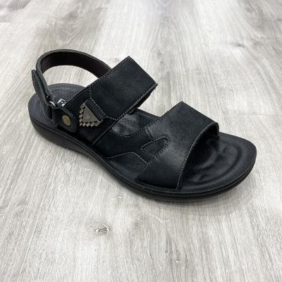 China Unique Men's Sandals Comfortable Leather Casual Massage Men's Sandals Leather Trim Outdoor Beach Men's Sandals for sale