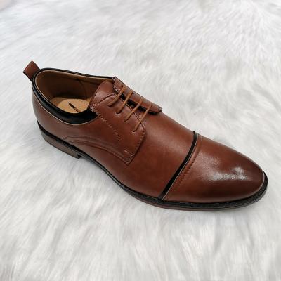 China High quality leather flat business men formal leather shoes, men's brown lace-up shoes led casual shoes for sale