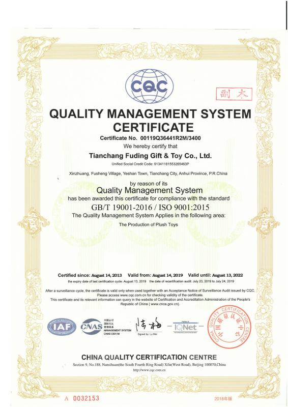 ISO9001 - Shanghai Funnybuddy Co., Ltd.