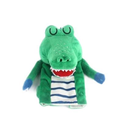 China Plush Crocodile Plush Hand Puppet Stuffed Animal Hand Puppet For Stage Show for sale