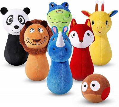 China Bowling Ball Plush Toy Customized Baby Soft Bowling Ball Game Set Kids for sale