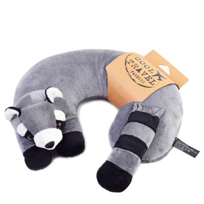 China Multifunctional Stuffed Plush Toys Raccoon Animals U-Type Pillow for sale