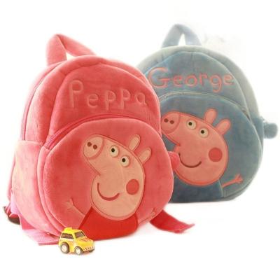 China Lovely 3d Plush Anti-theft George Round Backpack Toys Soft Pig for sale