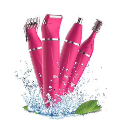 China Household Vtune Red 4 in 1 Nose Hair Trimmer for Women Powered by AA Battery Clipper Nose Hair for sale