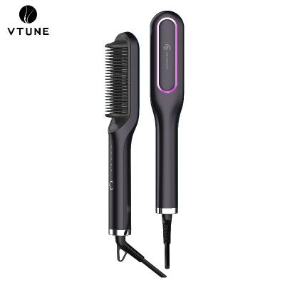 China Anti-scald Comb 2021 Hot Luxury Hair Tools With Ceramic Coating Hair Straighten Electric Brush Hair Comb for sale