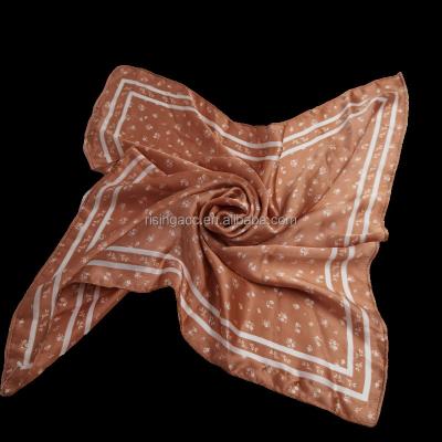 China 100% POLYESTER woven square spring 2022 fashion satin towel autumn summer small new lady solid scarf for sale