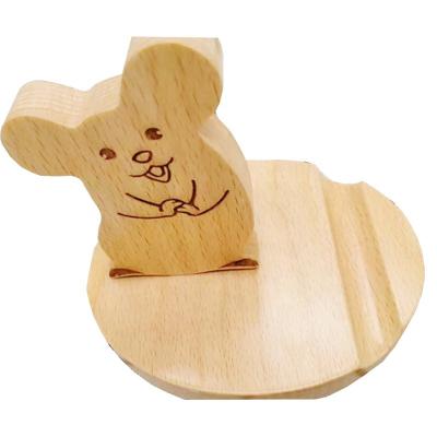 China New Trend 2022 Phone Decoration Adjustable Creative Wooden Stand Home Wooden Model Custom Laser Engraving for sale