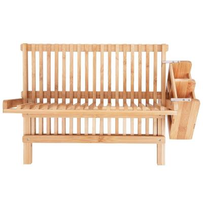 China Freshness Preservation Selling Storage Box Environmentally Friendly Bamboo Household Tableware Double Layer Drying Rack for sale