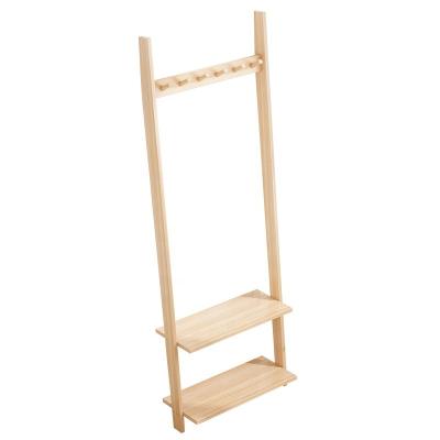 China Wholesale Simple Expandable Coat Rack Environmental Friendly Bamboo Bedroom Clothes Shoes Storage Rack for sale