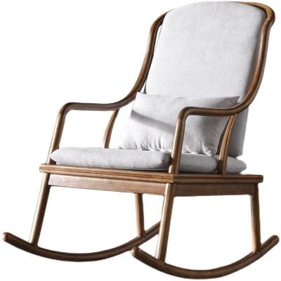 China American Custom Environmental Friendly Rocking Chair Elderly Solid Wood Napping Outdoor Lounge Chair for sale