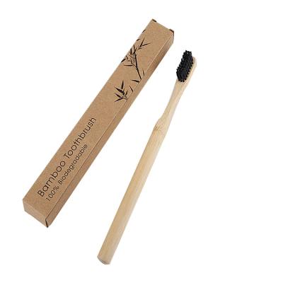 China Custom Made Environmental Friendly Round Handle Bamboo Toothbrush Eco-Friendly For Adult Soft Fur BPA Free for sale