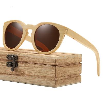 China Custom Logo Retro Fashion Sunglasses Bamboo Handmade Classic Sun Glasses for sale