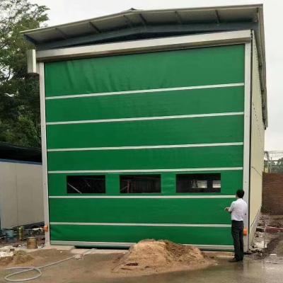 China Sound Insulation Wind Resist Exterior Large Door Access Fast Action Stacking PVC Folding Sash High Speed ​​Door With Vehicle Loop Detector for sale