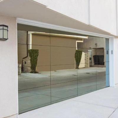 China Modern Auto Sectional Mirror 9x8/8x7/9x7 Aluminum Glass Panel Garage Anti-theft Electronic Insulated Clear Glass Door For House for sale