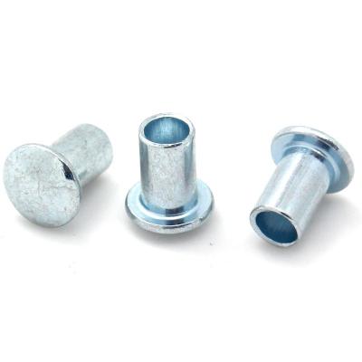 China Semi-hollow Wire Round Head Iron Rivet Flat Head Galvanized Blue Rivet Zinc Iron Rivet for sale