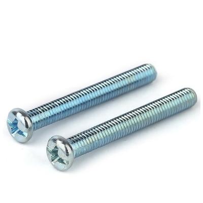 China Iron Carbon Steel Galvanized Round Head Phillips Screw Cross Slotted Head Machine Tooth Screw Handle Screw for sale