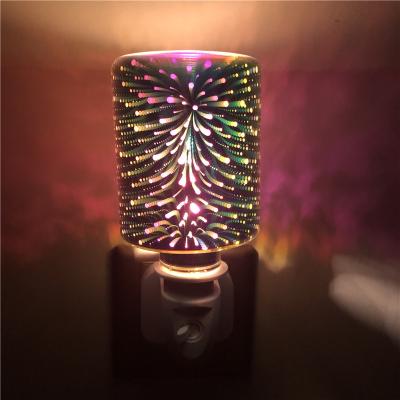 China Indoor Manufactured Night Light 3D Butterfly Firework Factory Electric Wax Burner Wax Melt Glass Heater for sale