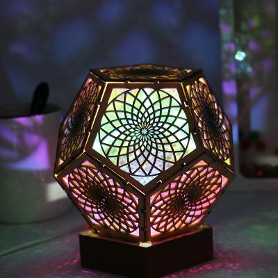 China 360 Degree RGB Decorative Projector Light Night Atmosphere Post-modern Colorful Holiday LED Light Projector for sale