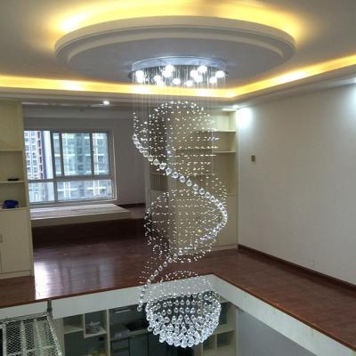 China Luxury Crystal Pendant Light Long Hanging Light Project Crystal Chandelier Hotel Lobby Crystal LED Modern Chandelier Villa for sale