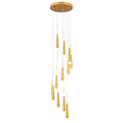 China Aquitaine Spiral Modern Chandelier Chandelier Modern Villa Stair Drop Water Fashion Stair LED Chandelier for sale