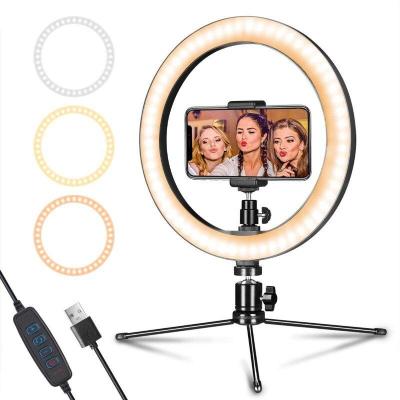 China Makeuplight 10 Inch Dimmable LED Ring Light Camera Black Ring Light for sale