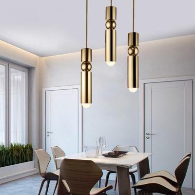 China Modern Nordic Light Luxury Simple Metal Small Restaurant Chandelier For Bar Decoration Candle Shape Pendant Lamp for sale