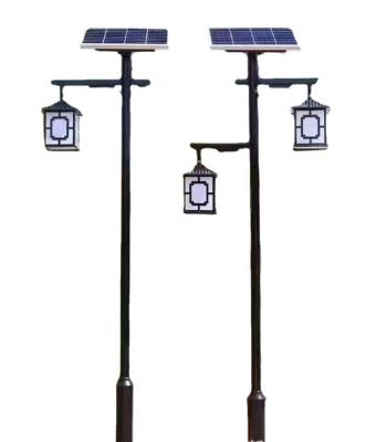 China Monocrystalline Silicon Solar Garden Lights Antique Retro Landscape Lights Double Led Solar Lanterns Street Lights for sale