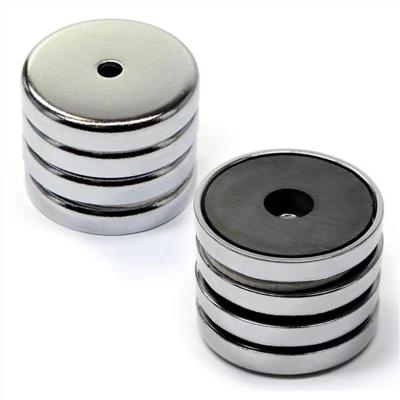 China Industrial Magnet Ceramic Ferrite Chrome Plated Pot Bottom Or Round Cup Magnet for sale