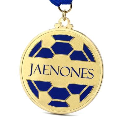 China Custom Memorial Metal Medals Commemorative Medal Soccer Gold / Silver Plated Sports Medals for sale