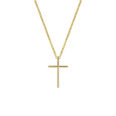 China Other Fashion Simple Design Custom 18k Gold Stainless Steel Pendant Cross Necklace for sale