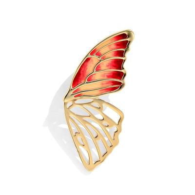 China Fashion Creative Fashion Creative Custom Design Jewelry Gold Plated Enamel Painted Copper Butterfly Wings Brooch for sale