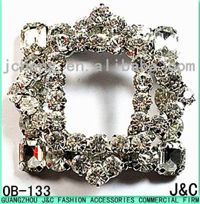 China Shoe Buckle New Arrival Square Shaped Shoe Ornament Shoe Buckle Crystal Stone Shoe Trim for sale