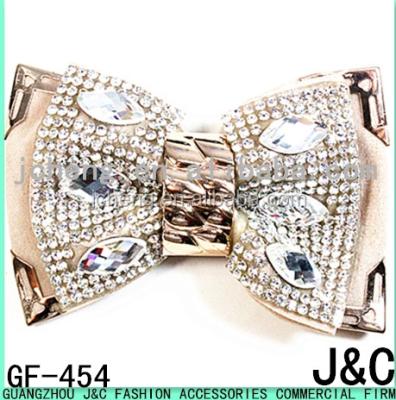 China 2015 Shoe Buckle The Most Fashionable Metal Glass Buckle Stone Bow For Shoes for sale