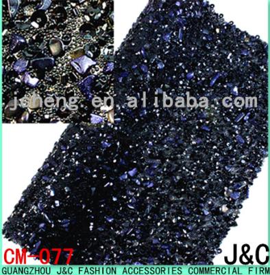 China 24*40 Mesh Dark Indigo Stone And Resin Beads Hot Fix Sheet for sale