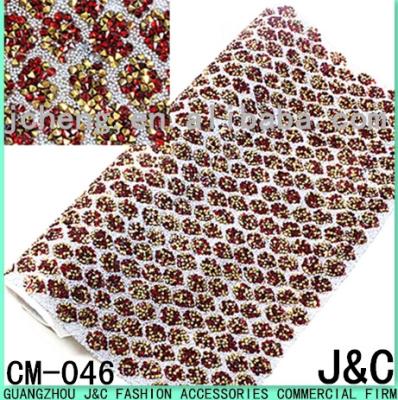 China 2016 Mesh Red Color Fish Scale Shaped Hot Fix Transfer Rhinestone Sheets For Shoes Accessories for sale