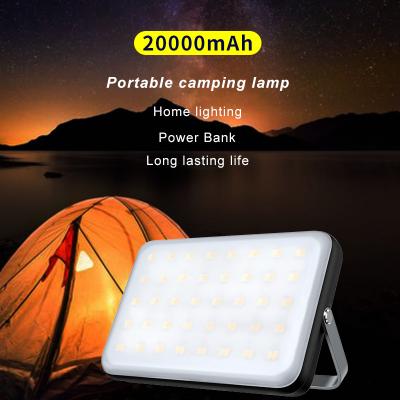 China OUTDOOR portable power bank 20000mah solar power bank with led flashlight for mobie support charging desk lamp for sale