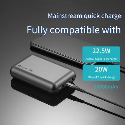 China Fast Plastic Bank PD22.5W New 2022 Hot Super Fast Charging Support 20000mAh Dual USB Power Bank for sale