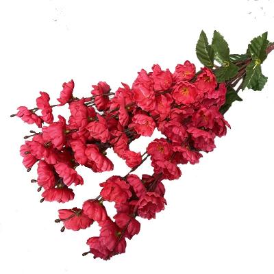 China Beautiful High Quality Flower Decor Colorful High-Textured Artificial Wedding Plant Artificial Peach Flower for sale