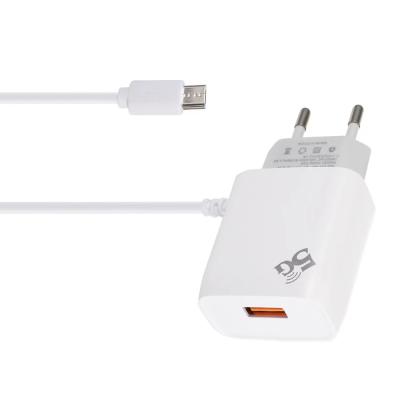 China Mobile Phone Phone Charger 1A EU US USB Charger With Fixed Cable Charging Wire With Mic for sale