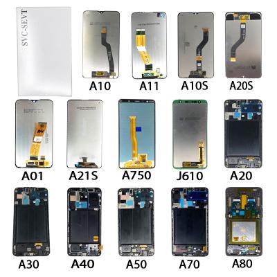 China Original LCD broken pantalla repair service mobile phone screen repuestos display for Samsung A10 A20 A30 A40 A50 A70 A80 for sale